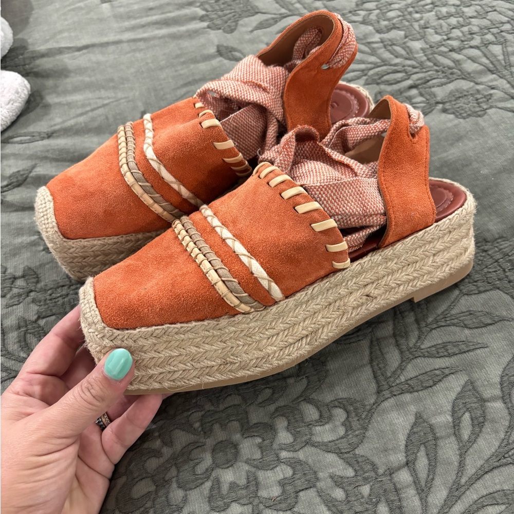 Ulla Johnson Burnt Orange Suede Espadrilles | Size 6